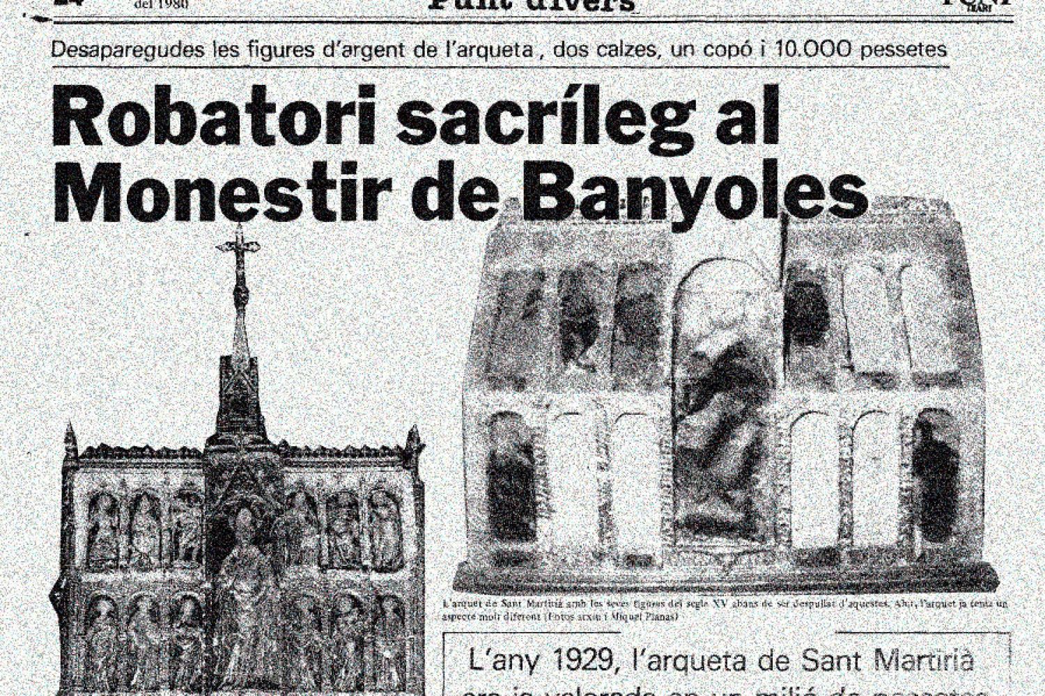 Visita guiada – robatori sacríleg al Monestir de Banyoles
