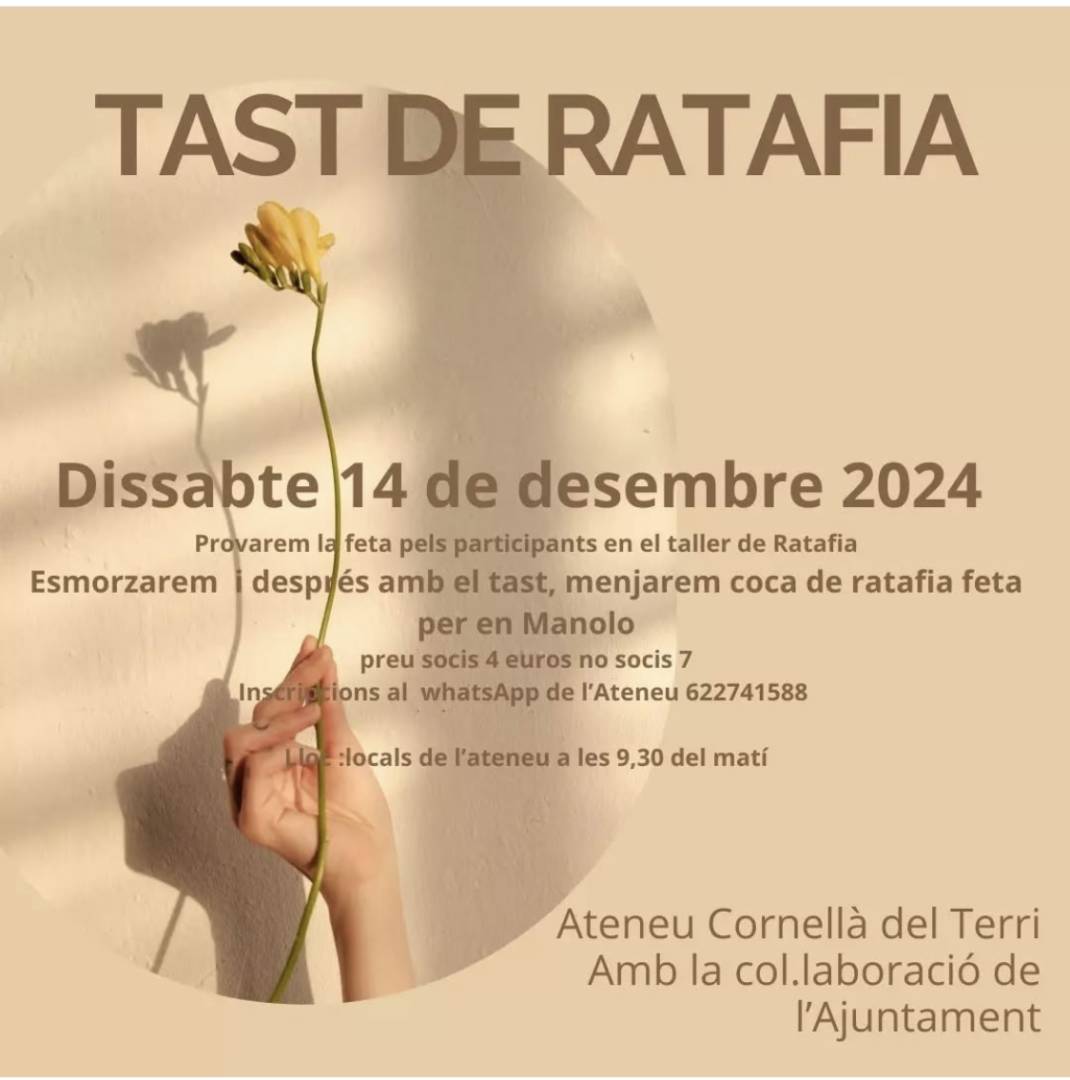 Tast de Ratafia a Cornellà del Terri