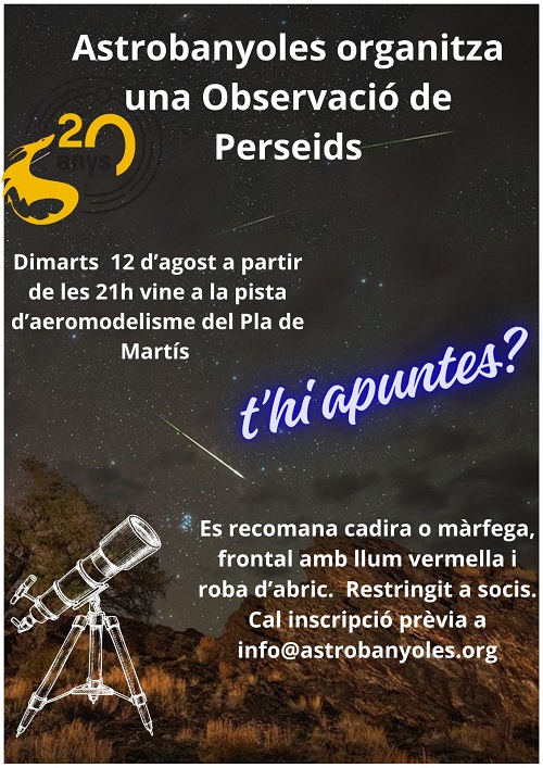 Astrobanyoles - Observació astronòmica de la pluja d'estels Perseids