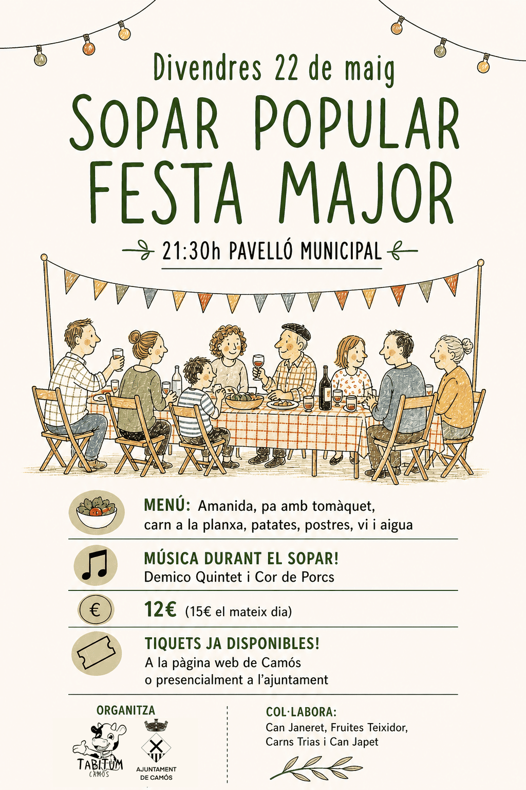 Sopar popular de la Festa Major de Camós