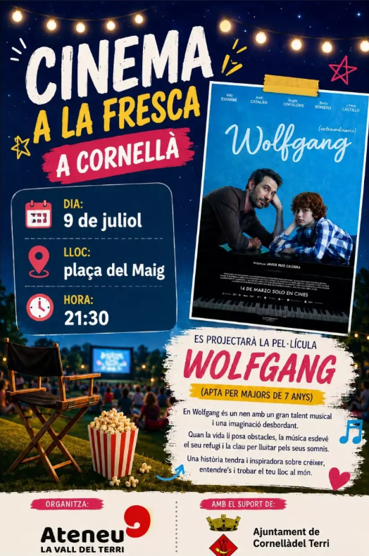 Cinema a la fresca – Pel·lícula: Wolfgang, a Cornellà del Terri