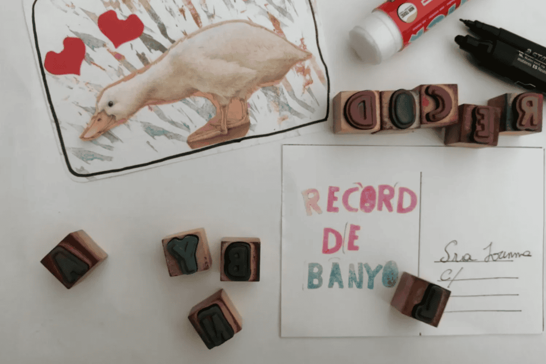 Biblioestany – Taller d'estampació: Records des de Banyoles!